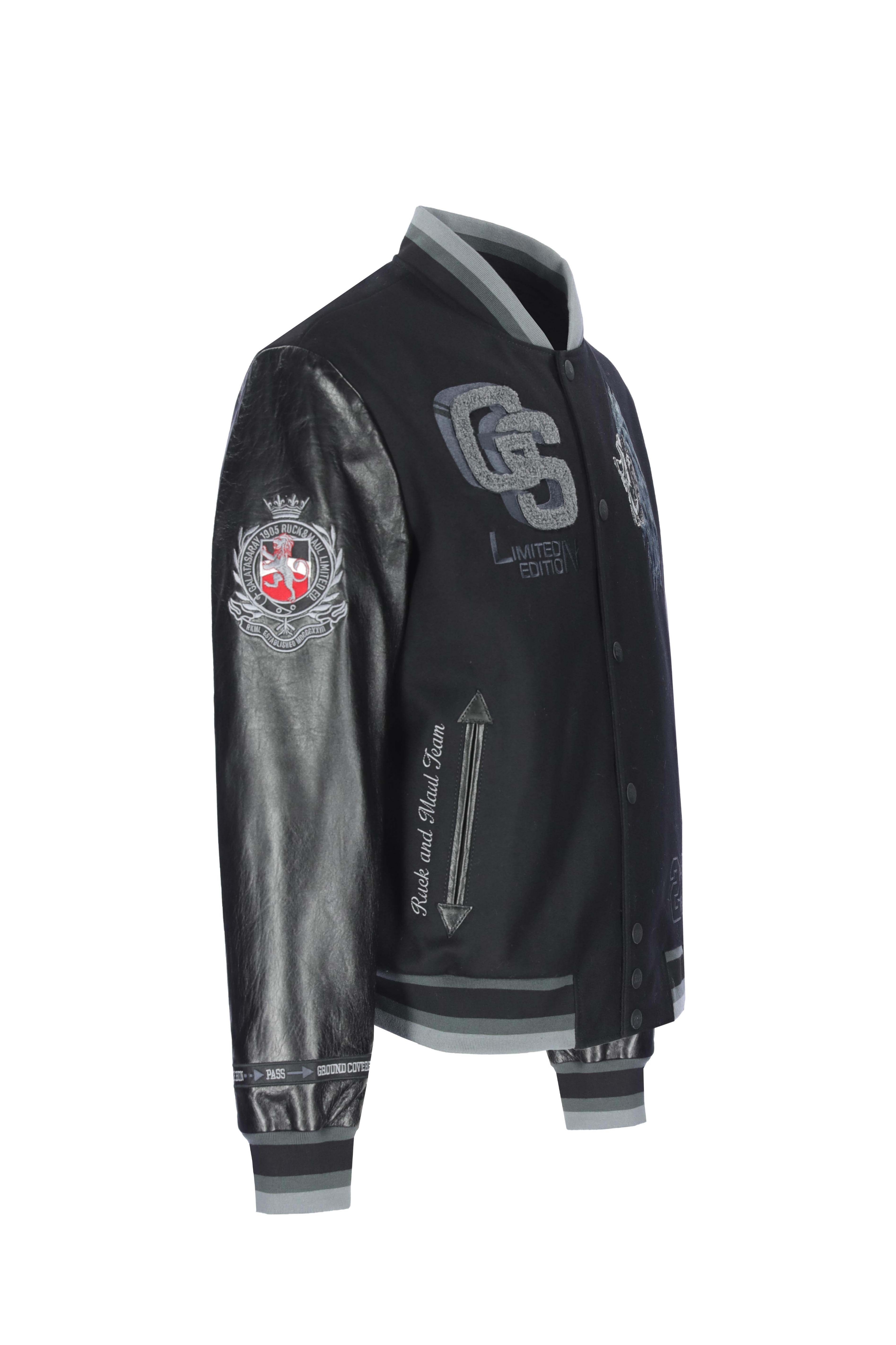 Schwarz Mann College-jacke