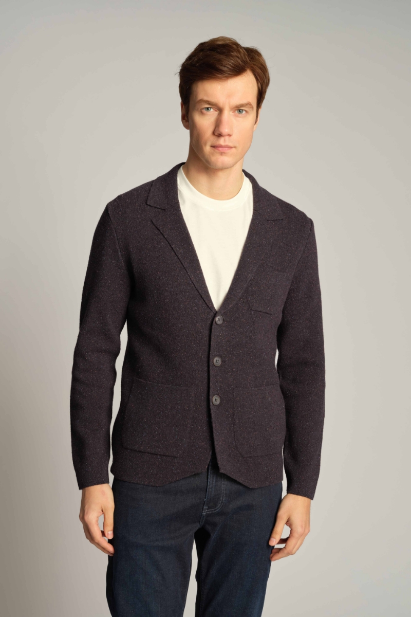 Blu Navy Uomo Cardigan