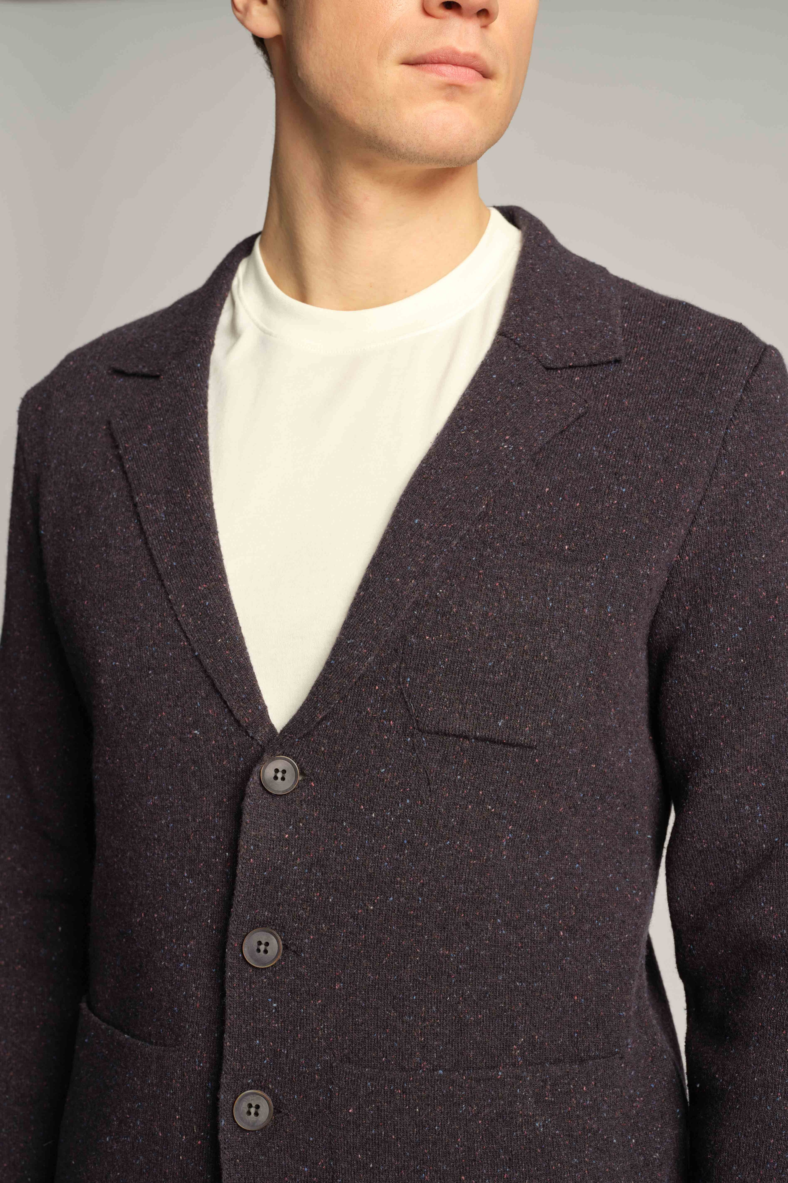 Blu Navy Uomo Cardigan