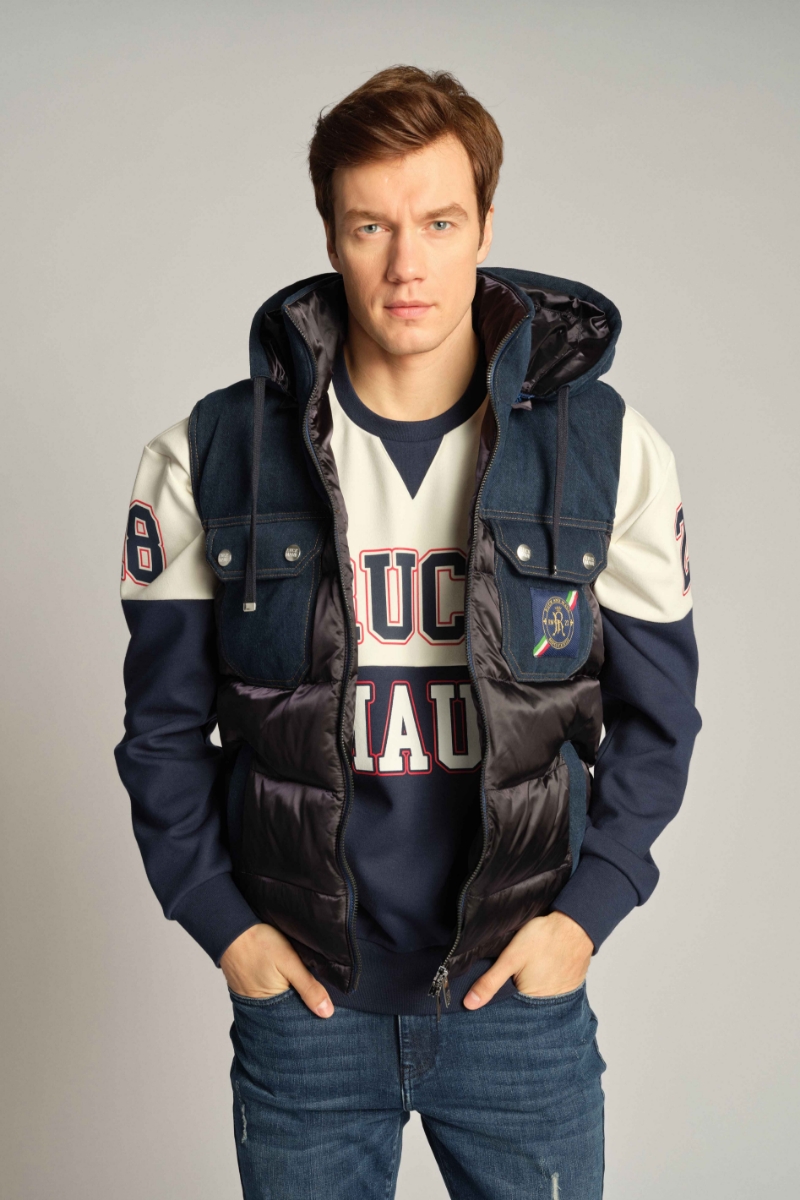 Blu Nero Uomo Gilet