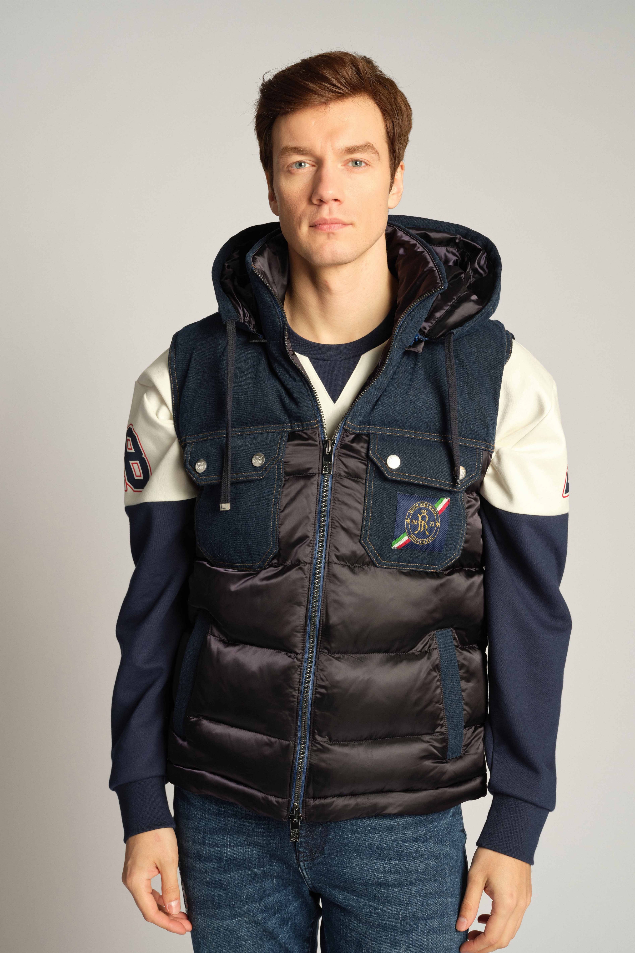 Blu Nero Uomo Gilet