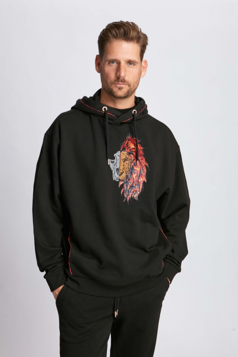 Siyah Erkek Kapüşonlu Sweatshirt