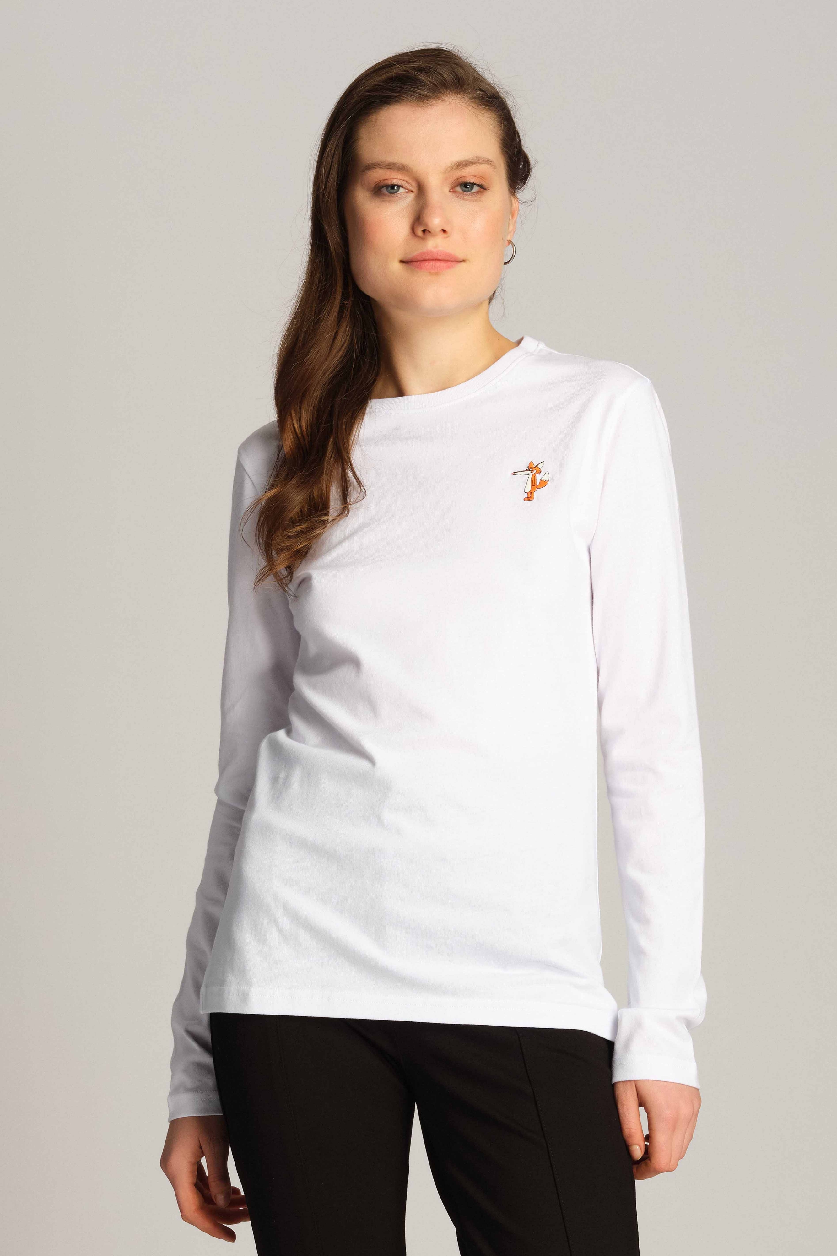 Whıte Women Long Sleeve T-shirt 