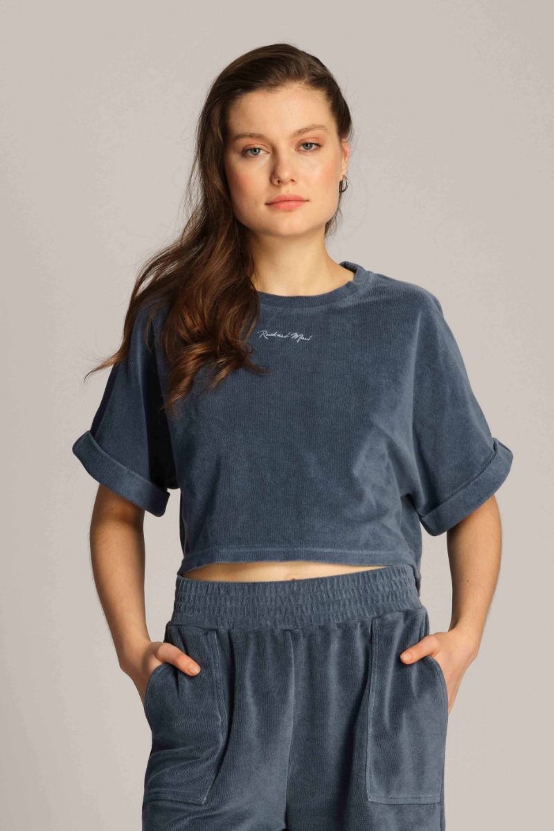 Blu Navy Donna Top Cropped