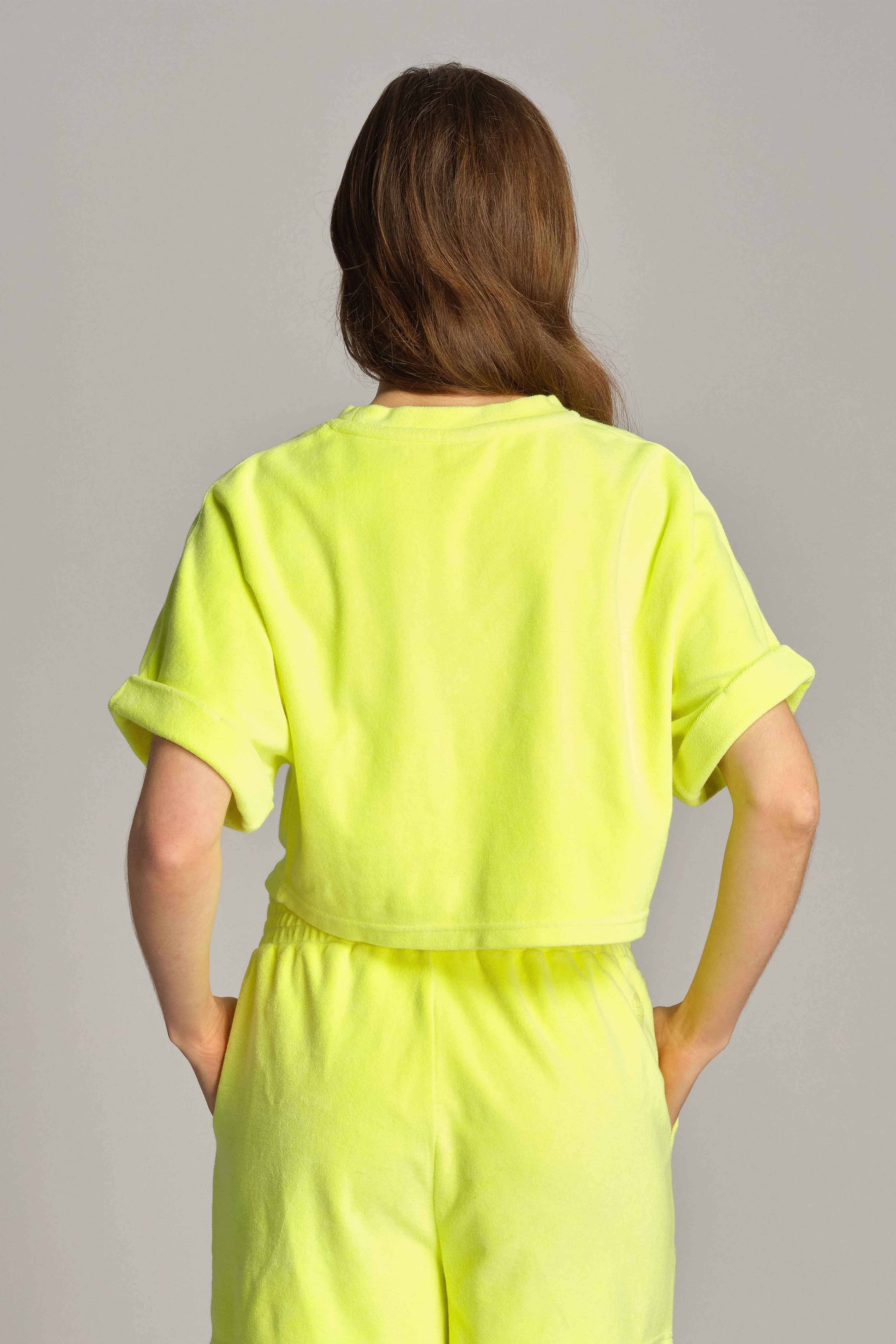 Neon Yellow Women Crop Top 