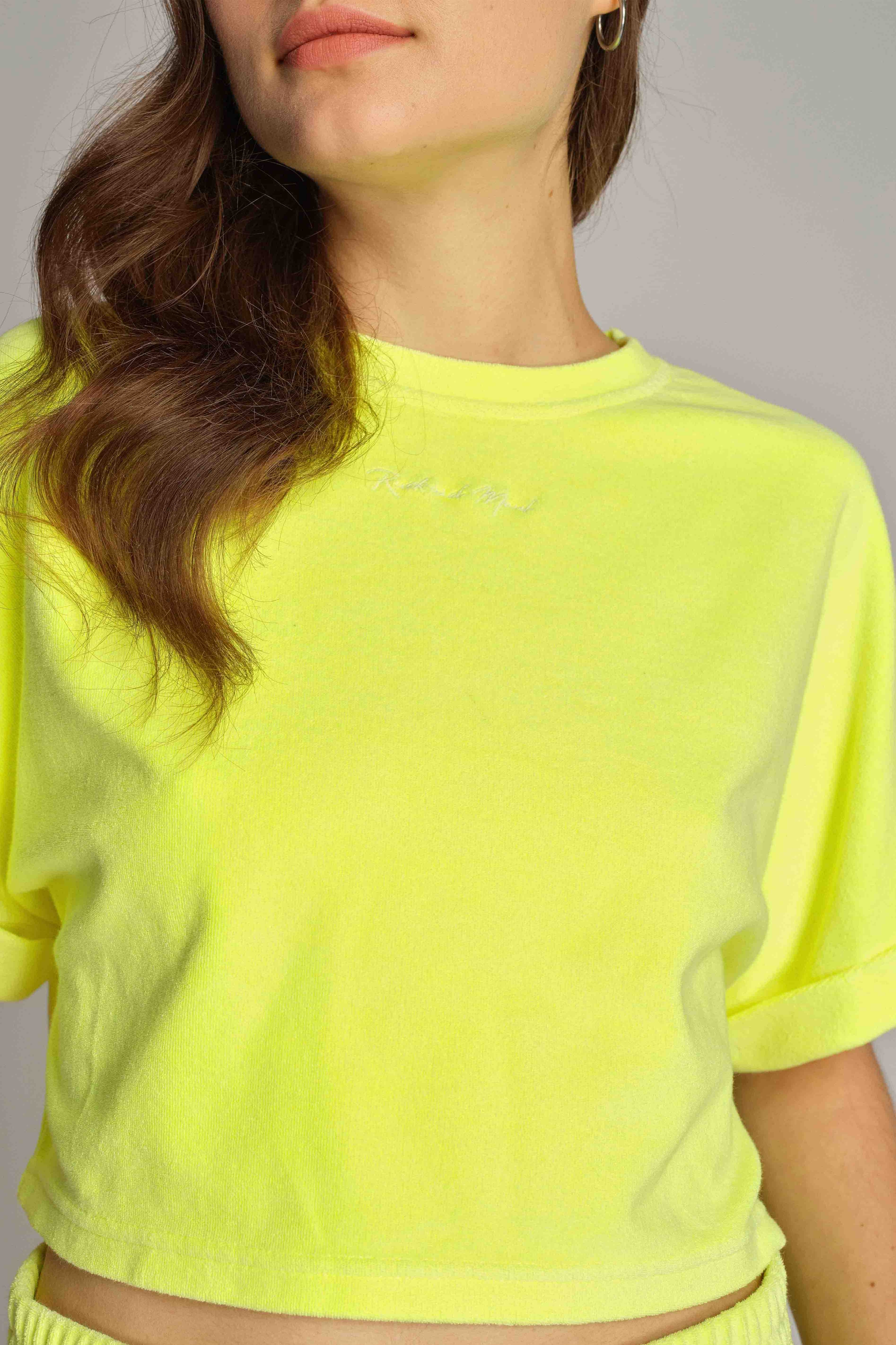 Neon Yellow Women Crop Top 