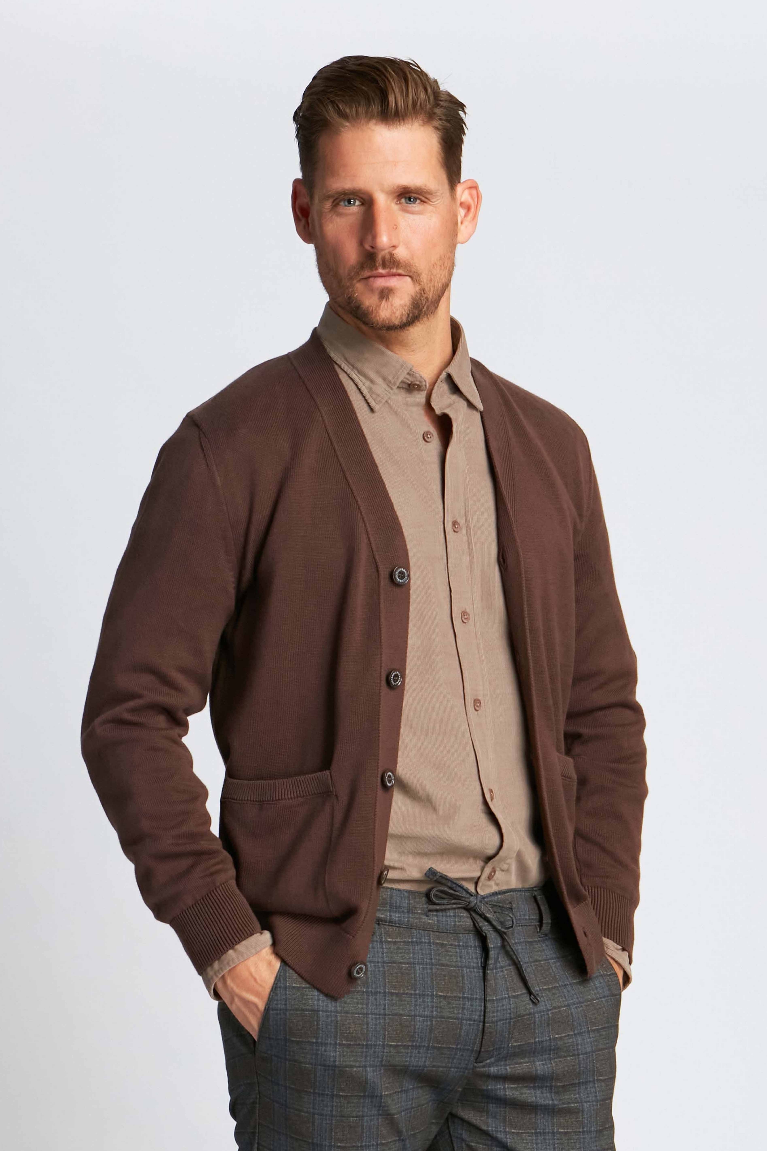 Marrone Uomo Cardigan