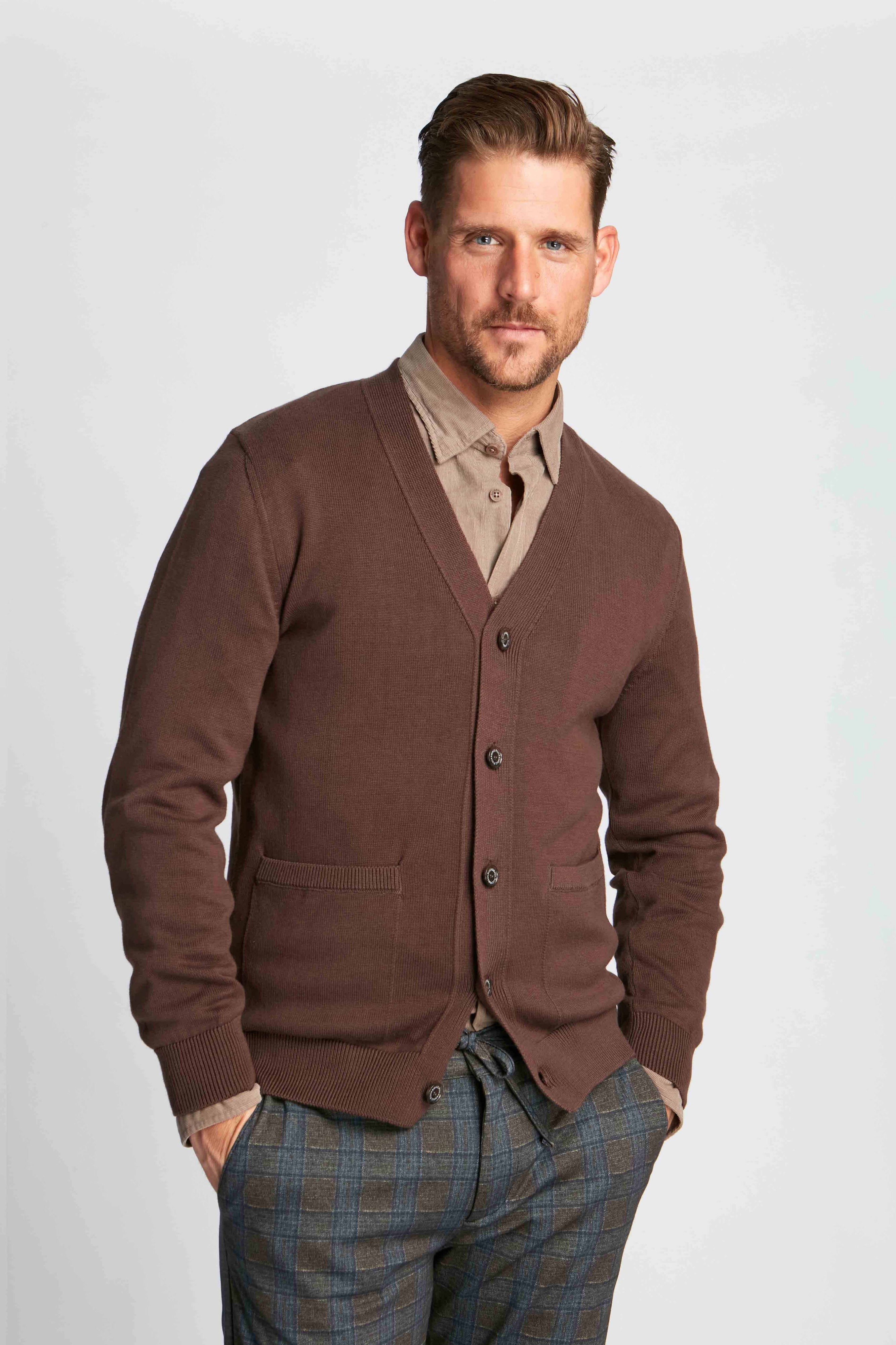 Marrone Uomo Cardigan